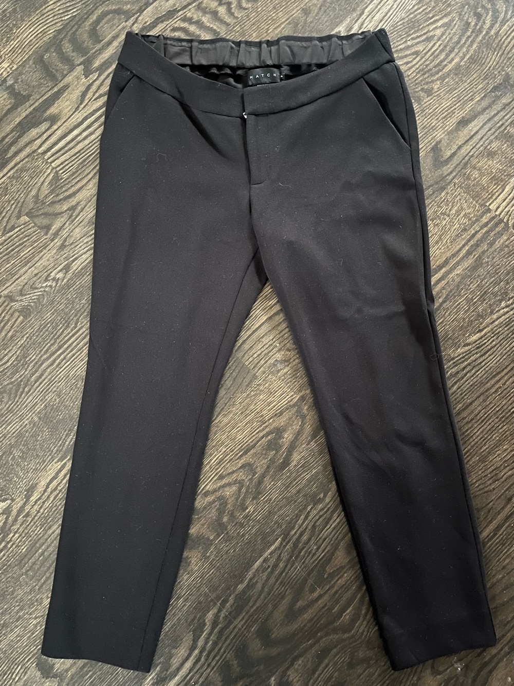 HATCH Collection Black Cropped Maternity Work Trousers Made USA Size 2 (US 6-8)